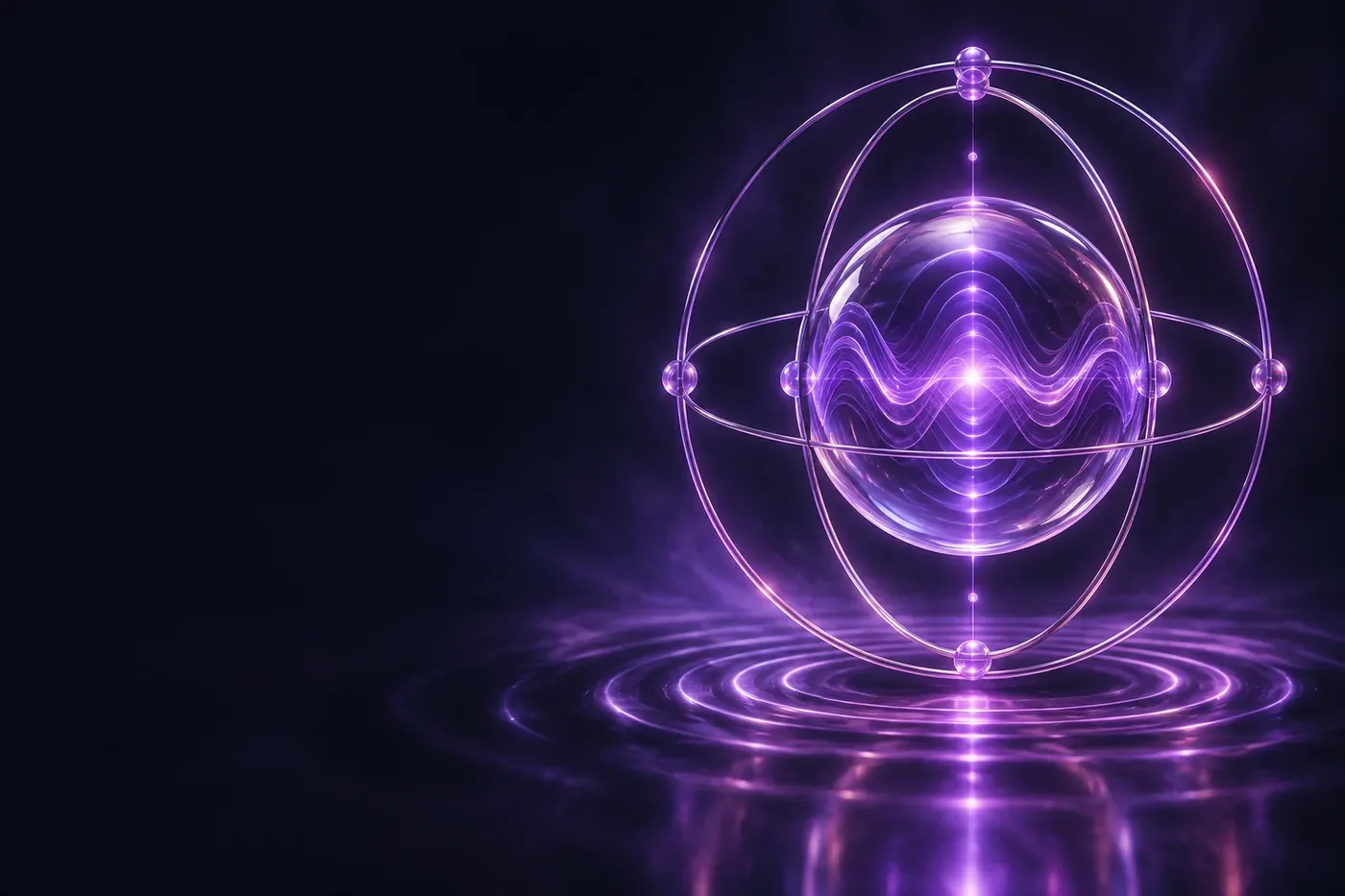 Violet orbital artwork representing generated tones