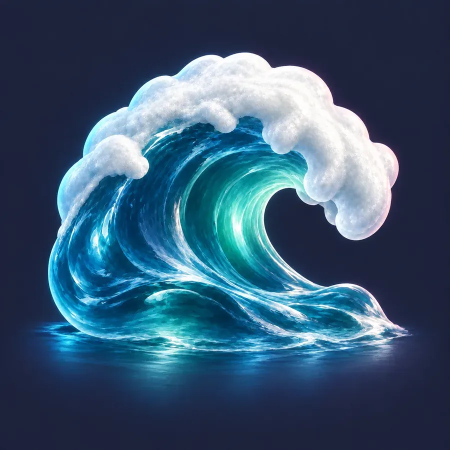 Calm artwork of ocean waves for a sleep soundscape