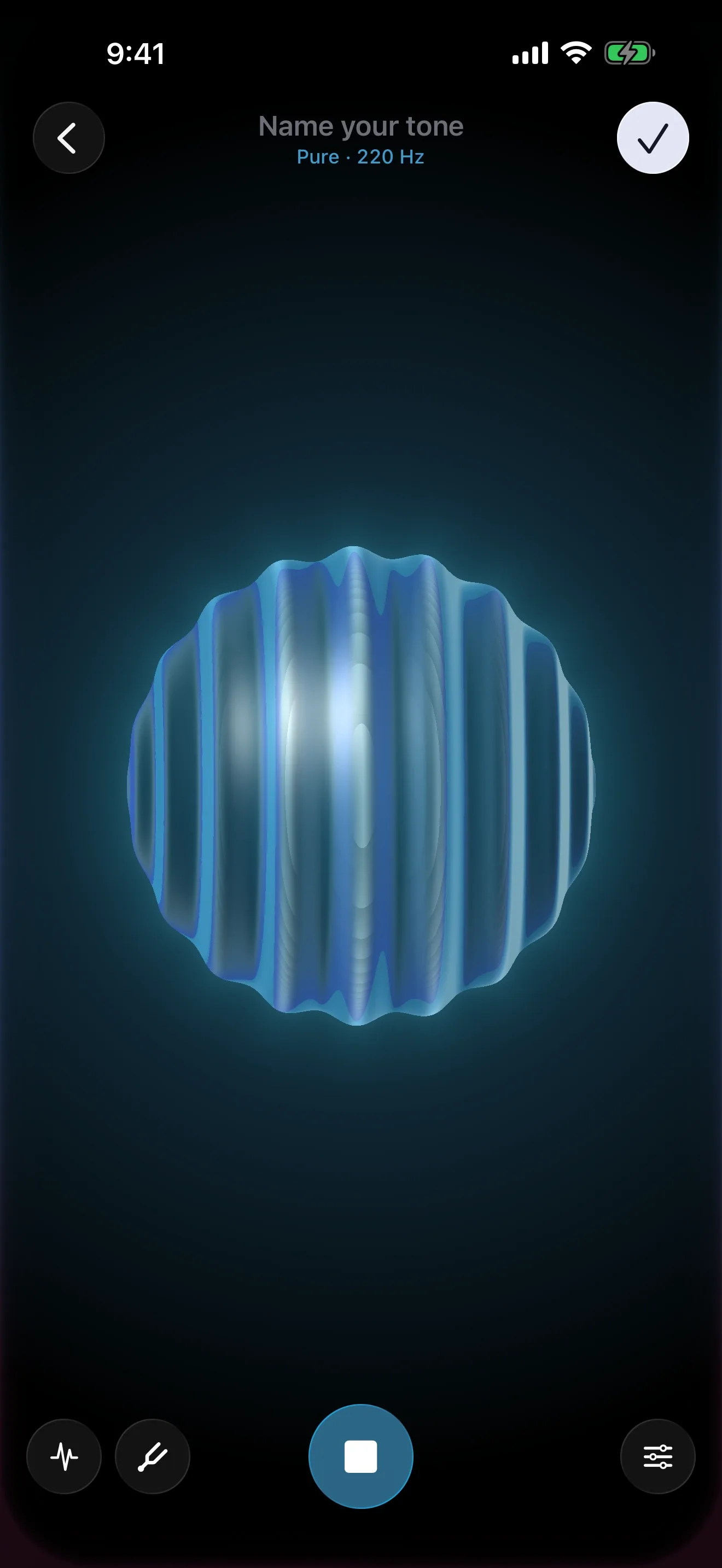 The Healing Tones lab with beat and frequency controls
